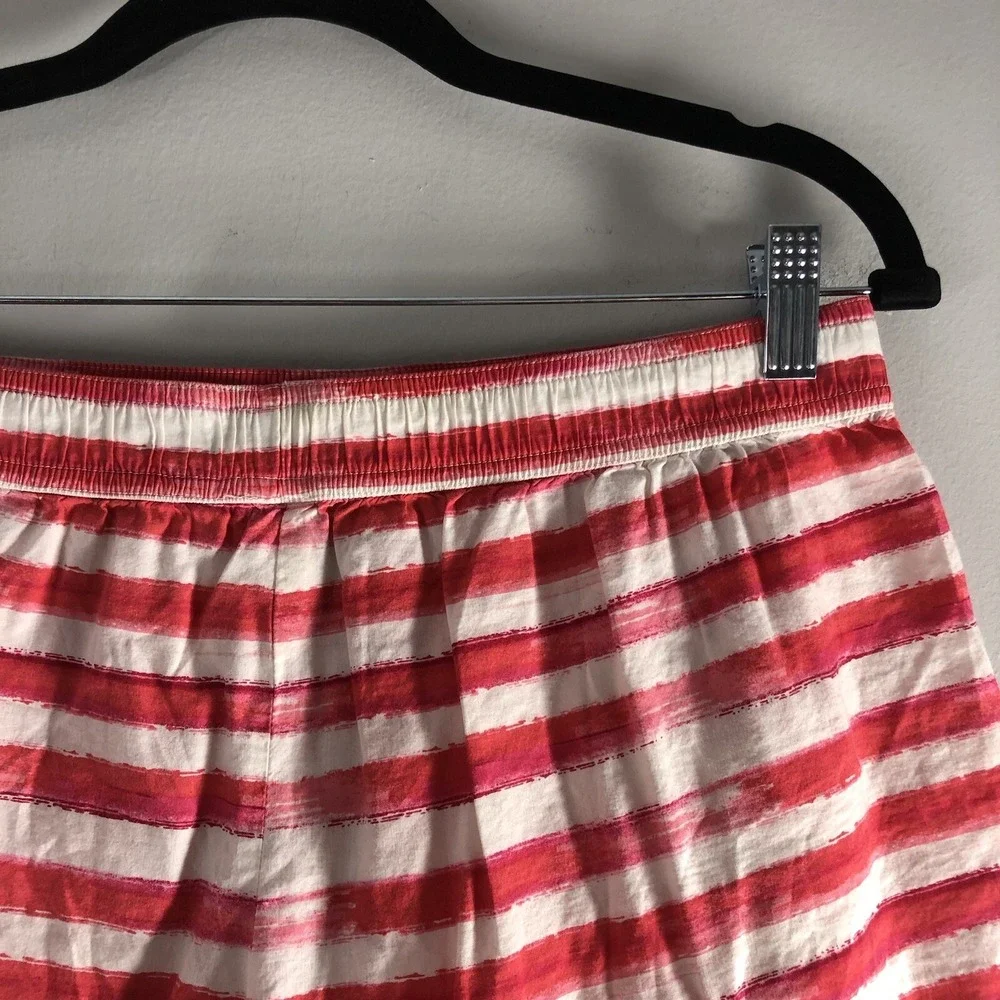 Victoria's Secret Womens Size Medium‎ Pajama Shorts Red Pink Paint Stripes Comfy